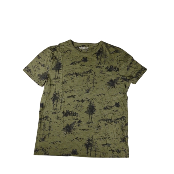 Banana Republic Green Pine Tree Print SS T Shirt Men's Large
